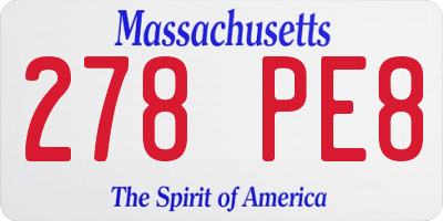 MA license plate 278PE8