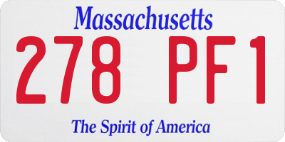 MA license plate 278PF1