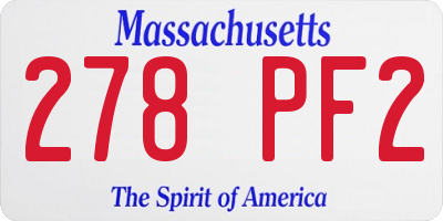 MA license plate 278PF2