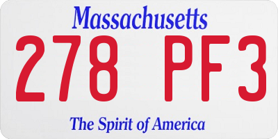 MA license plate 278PF3