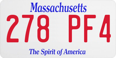 MA license plate 278PF4