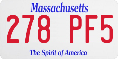 MA license plate 278PF5