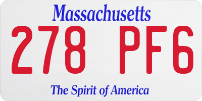MA license plate 278PF6