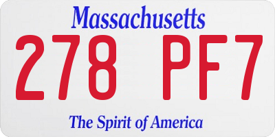 MA license plate 278PF7