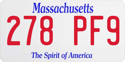 MA license plate 278PF9