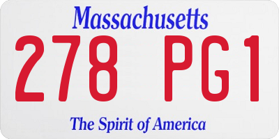 MA license plate 278PG1
