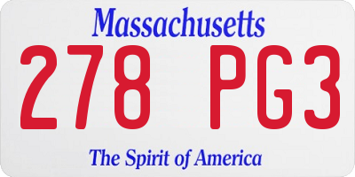 MA license plate 278PG3
