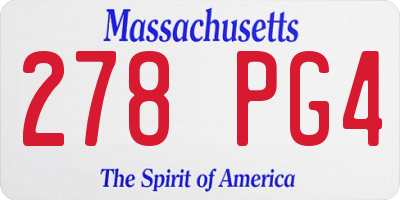 MA license plate 278PG4