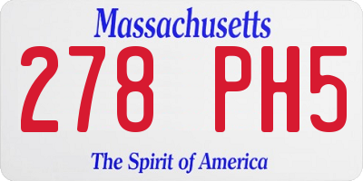 MA license plate 278PH5