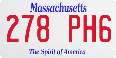 MA license plate 278PH6