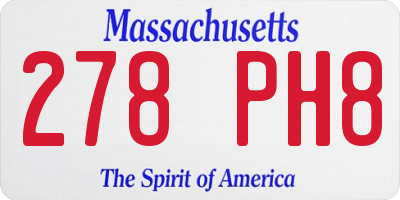 MA license plate 278PH8