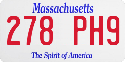 MA license plate 278PH9