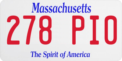 MA license plate 278PI0