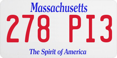 MA license plate 278PI3