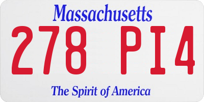 MA license plate 278PI4
