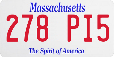 MA license plate 278PI5
