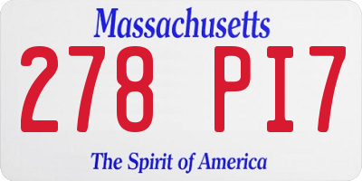 MA license plate 278PI7