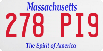 MA license plate 278PI9