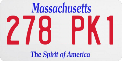 MA license plate 278PK1
