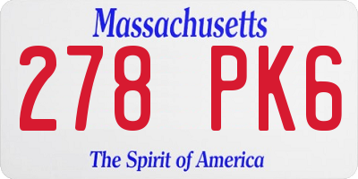 MA license plate 278PK6