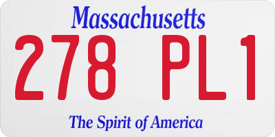 MA license plate 278PL1