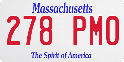 MA license plate 278PM0