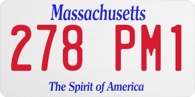 MA license plate 278PM1