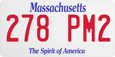 MA license plate 278PM2