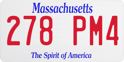 MA license plate 278PM4