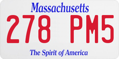 MA license plate 278PM5