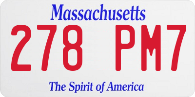 MA license plate 278PM7