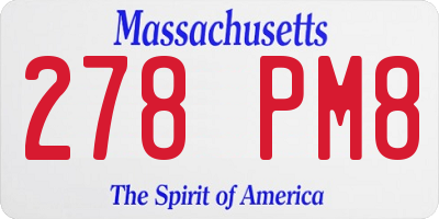 MA license plate 278PM8