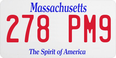MA license plate 278PM9