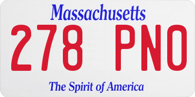 MA license plate 278PN0