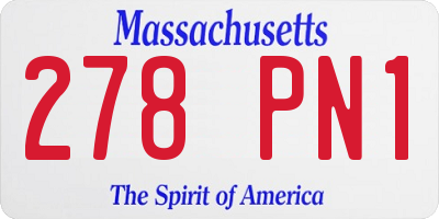 MA license plate 278PN1