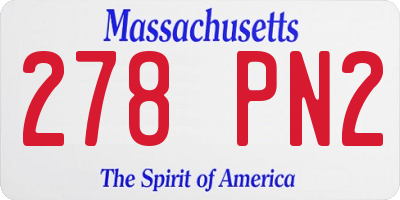 MA license plate 278PN2