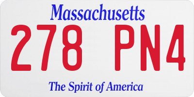 MA license plate 278PN4