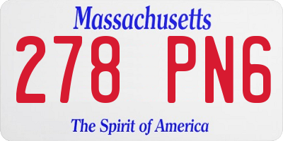 MA license plate 278PN6