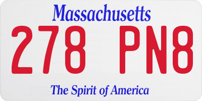 MA license plate 278PN8