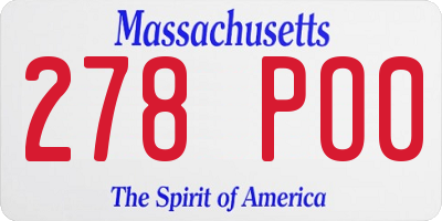 MA license plate 278PO0