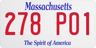 MA license plate 278PO1
