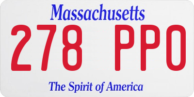 MA license plate 278PP0