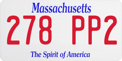 MA license plate 278PP2