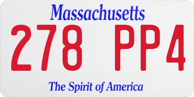 MA license plate 278PP4