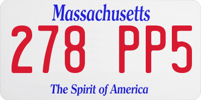 MA license plate 278PP5