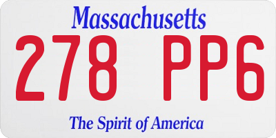 MA license plate 278PP6