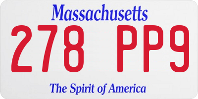 MA license plate 278PP9