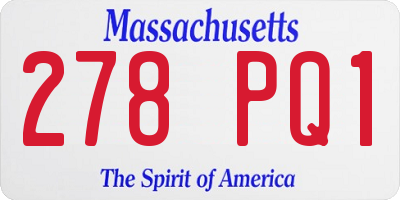 MA license plate 278PQ1