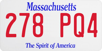 MA license plate 278PQ4
