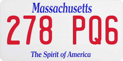 MA license plate 278PQ6